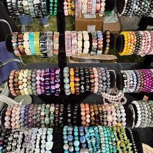 Crystals, lots of them. Grade A quality. Bracelets and more…